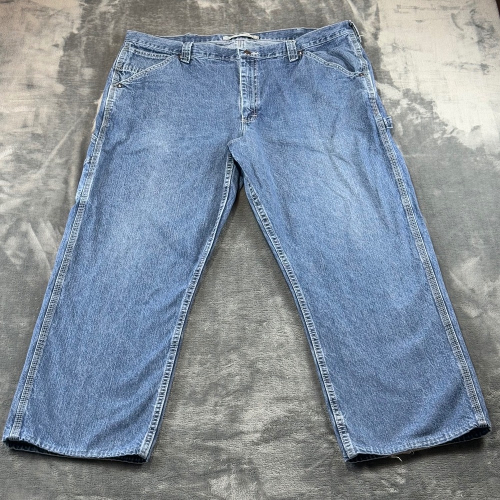 Lee Dungarees Carpenter Jeans Mens 42x29.5 Blue Denim Work Pants 2887910